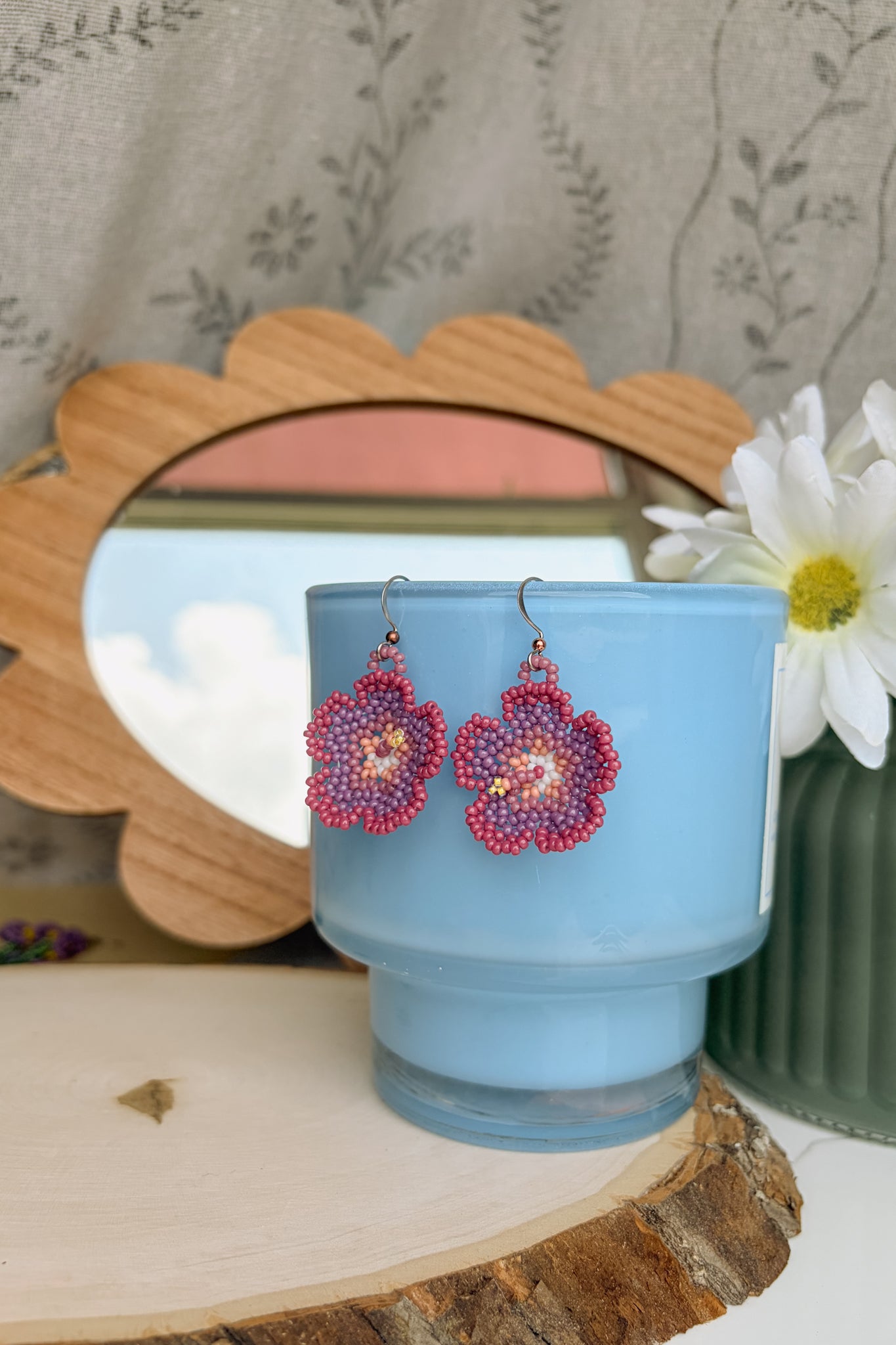 Berry hibiscus blooms