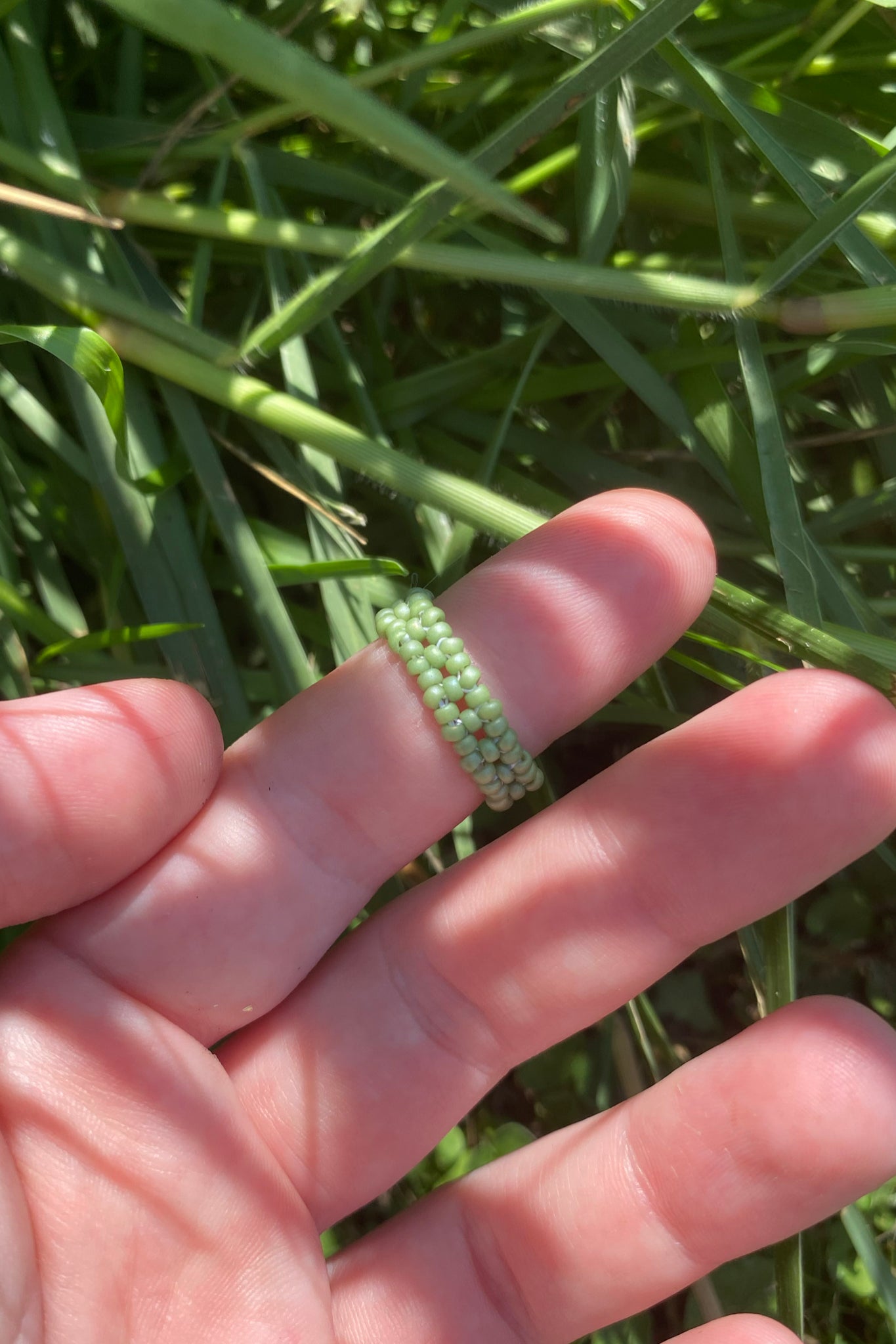 Forget-me-not ring (6) (sage band)