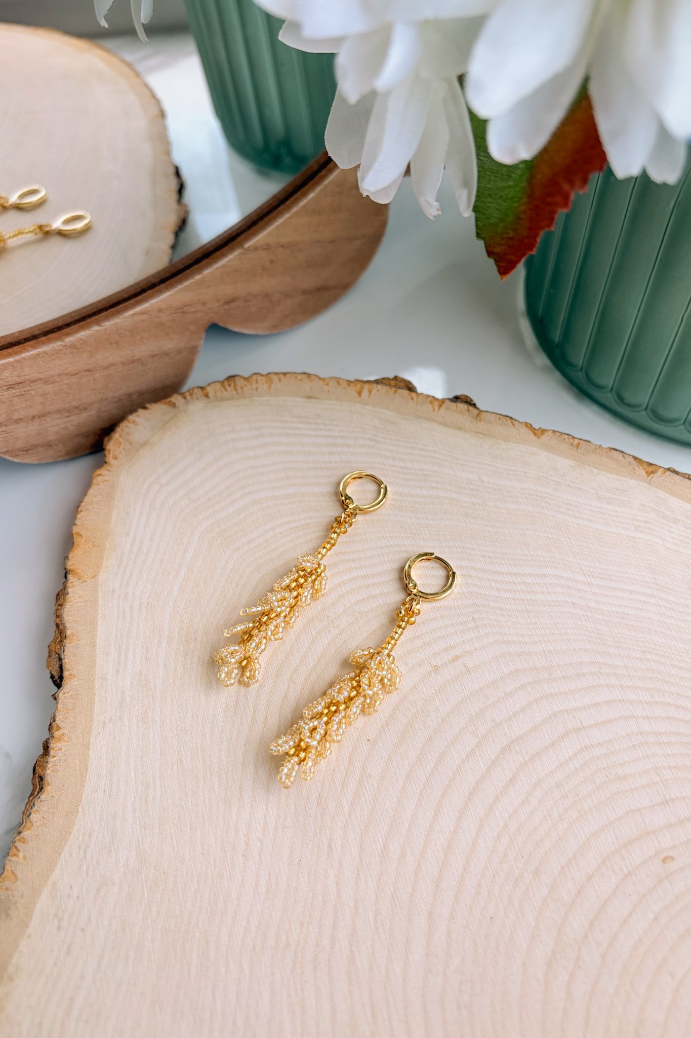 Golden wheat earrings