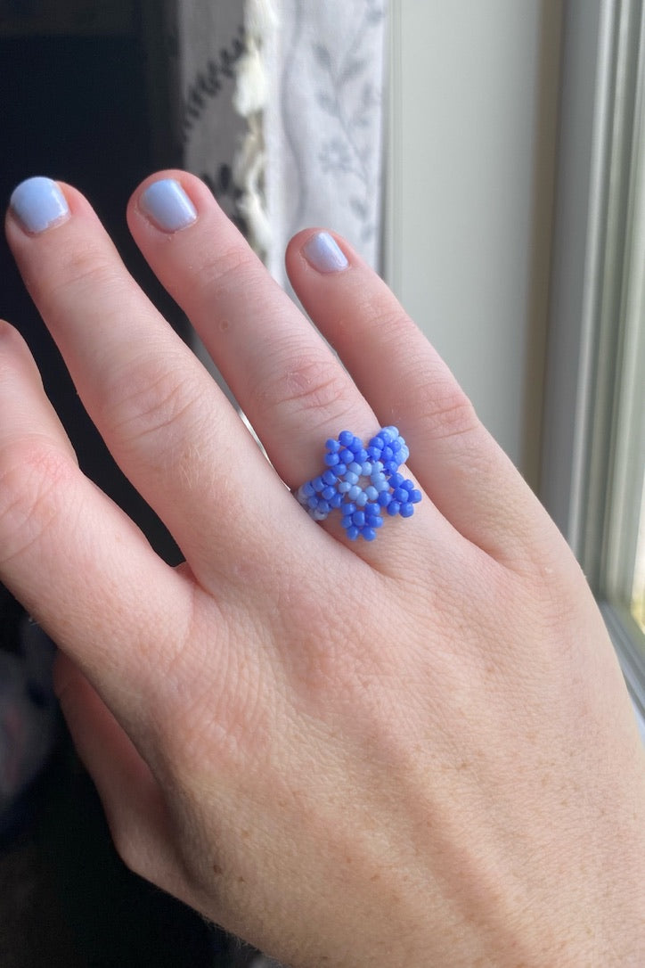 Cornflower cinque ring (light band, size 6)