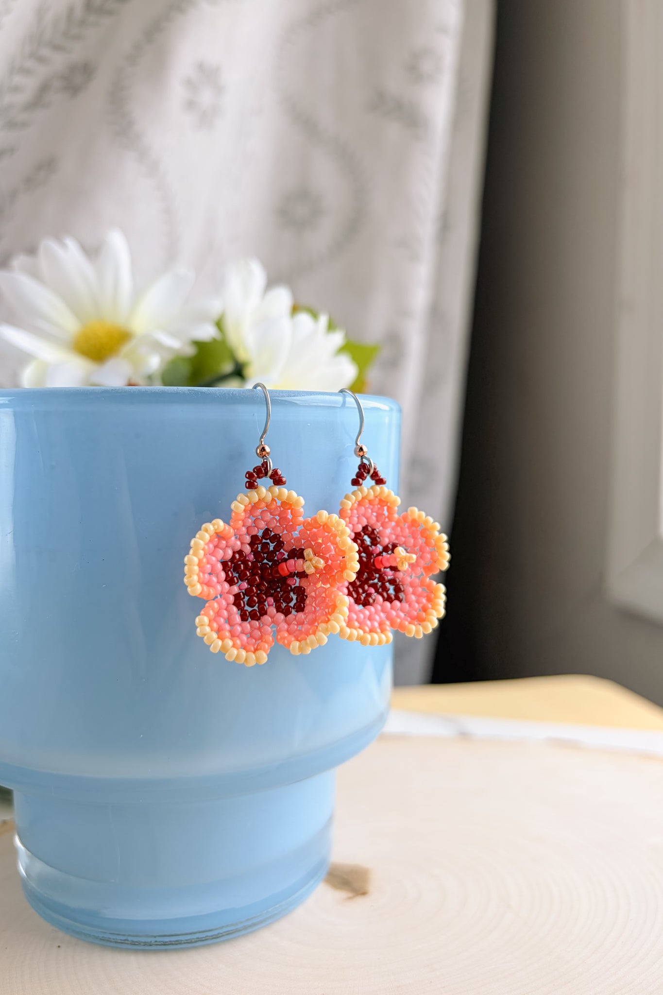 Peachy hibiscus blooms (B)