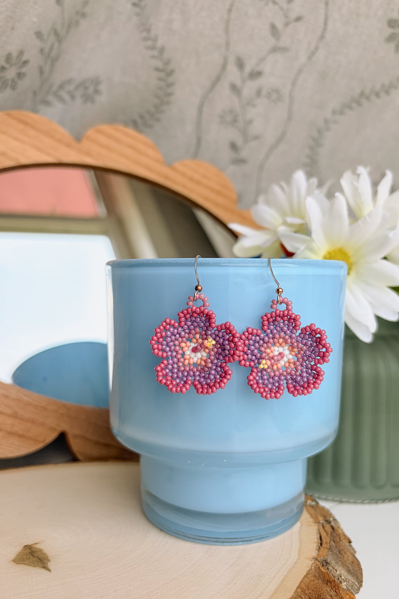 Berry hibiscus blooms