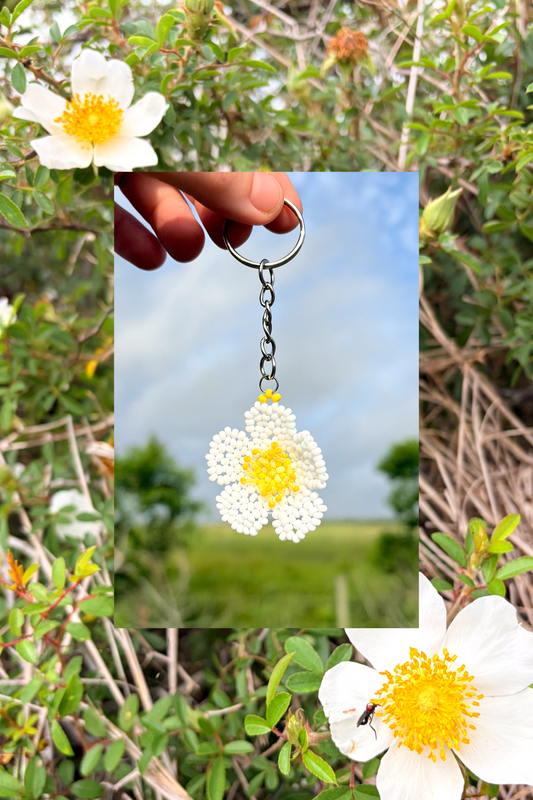 Cherokee rose flower keychain