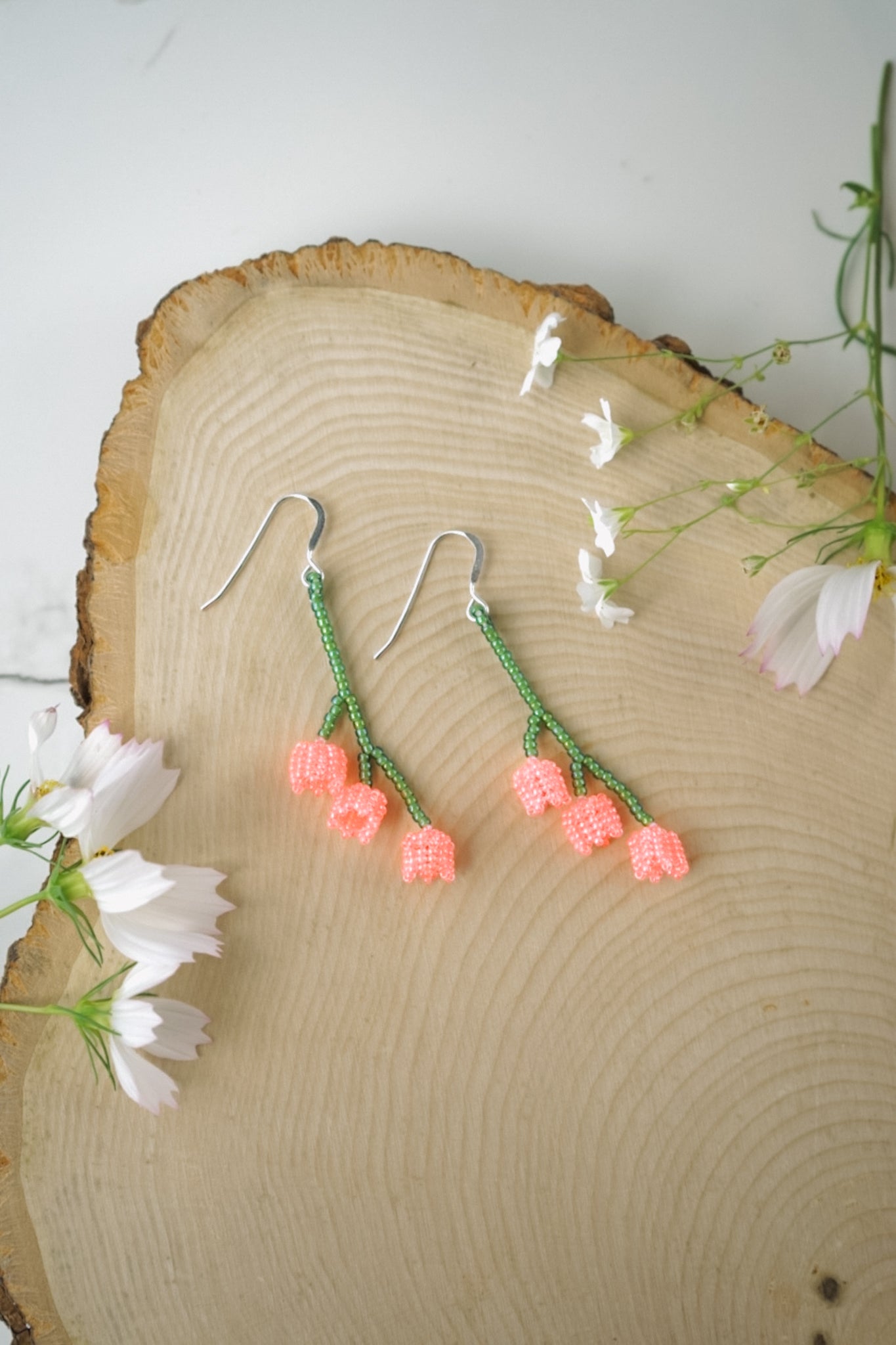 Coral pink bellflowers