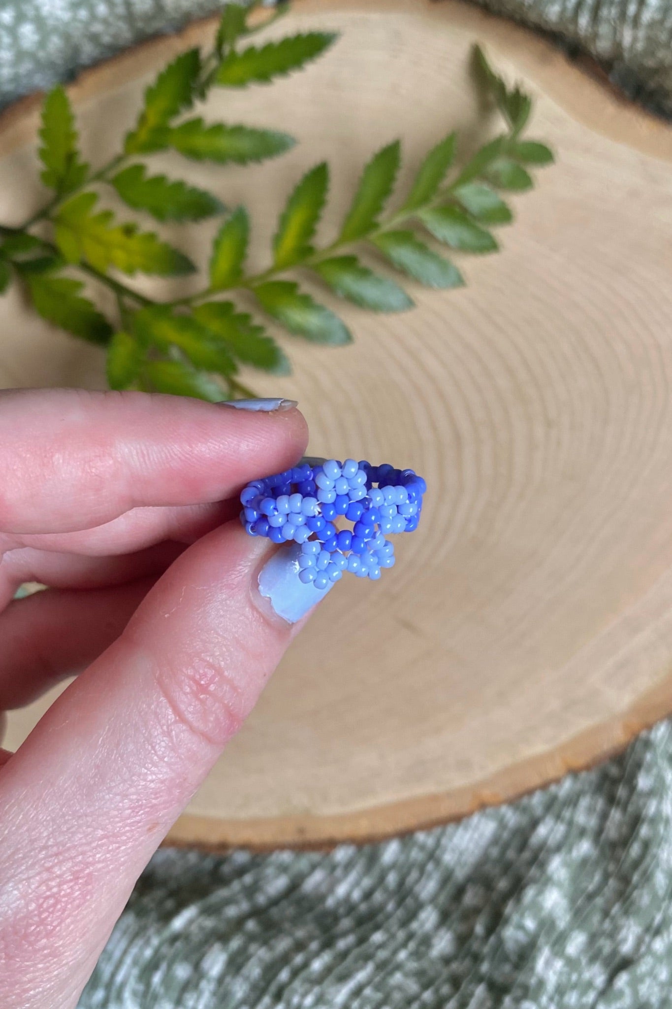 Cornflower cinque ring (dark band, size 5)