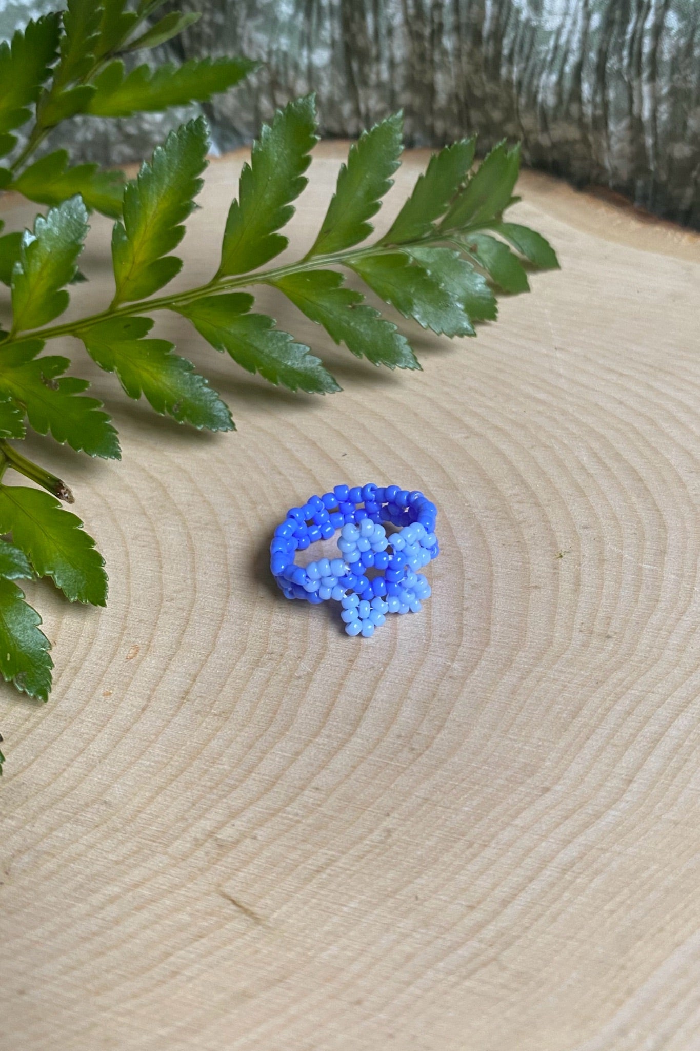 Cornflower cinque ring (dark band, size 5)