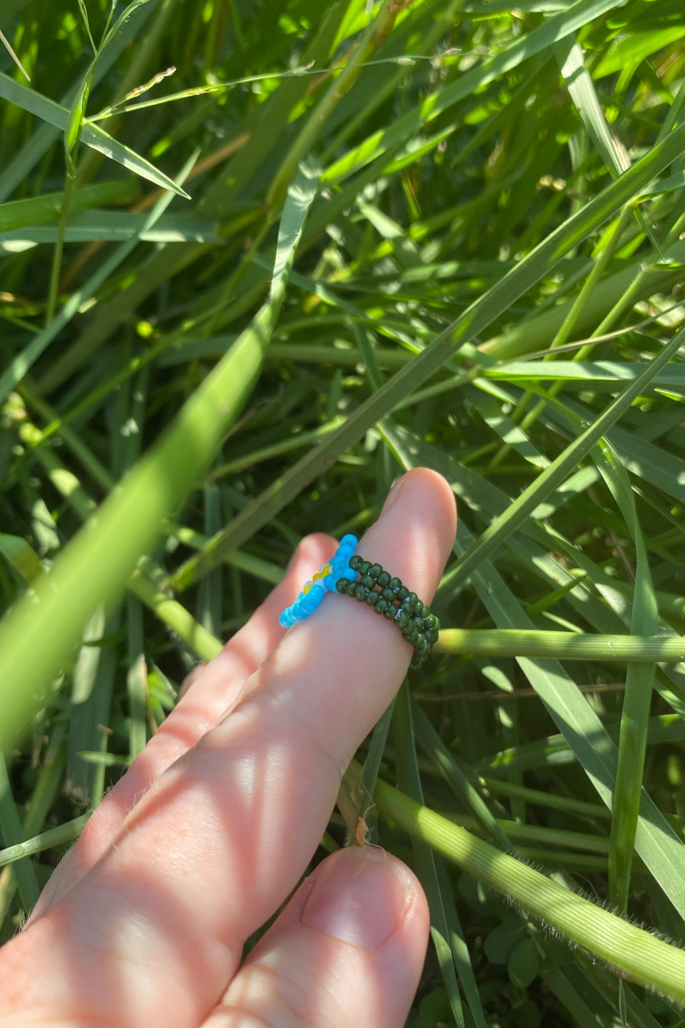 Forget-me-not ring (5.5) (olive band)