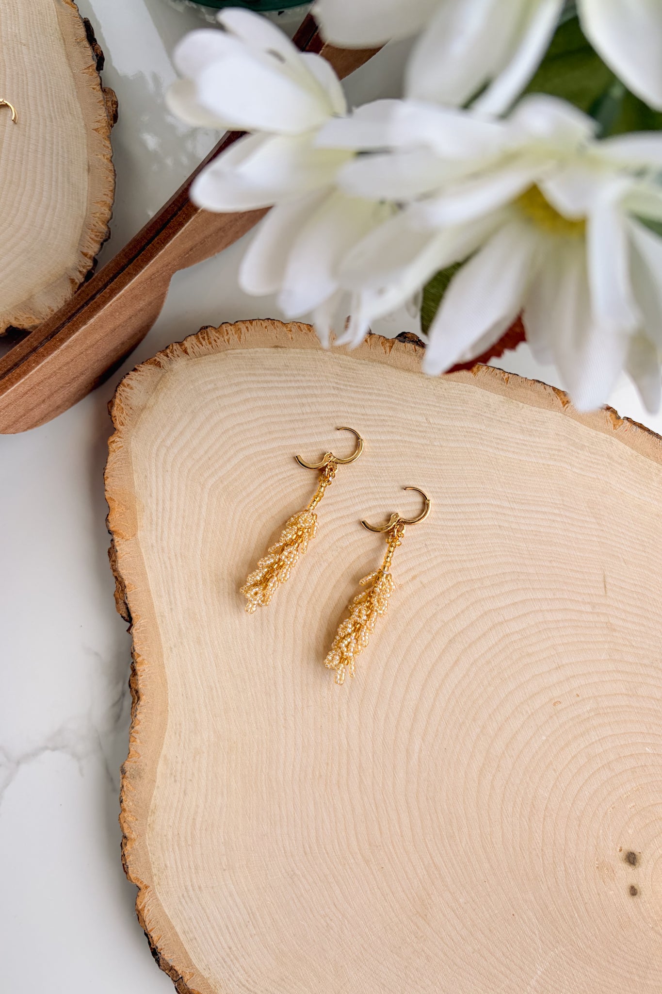 Golden wheat earrings