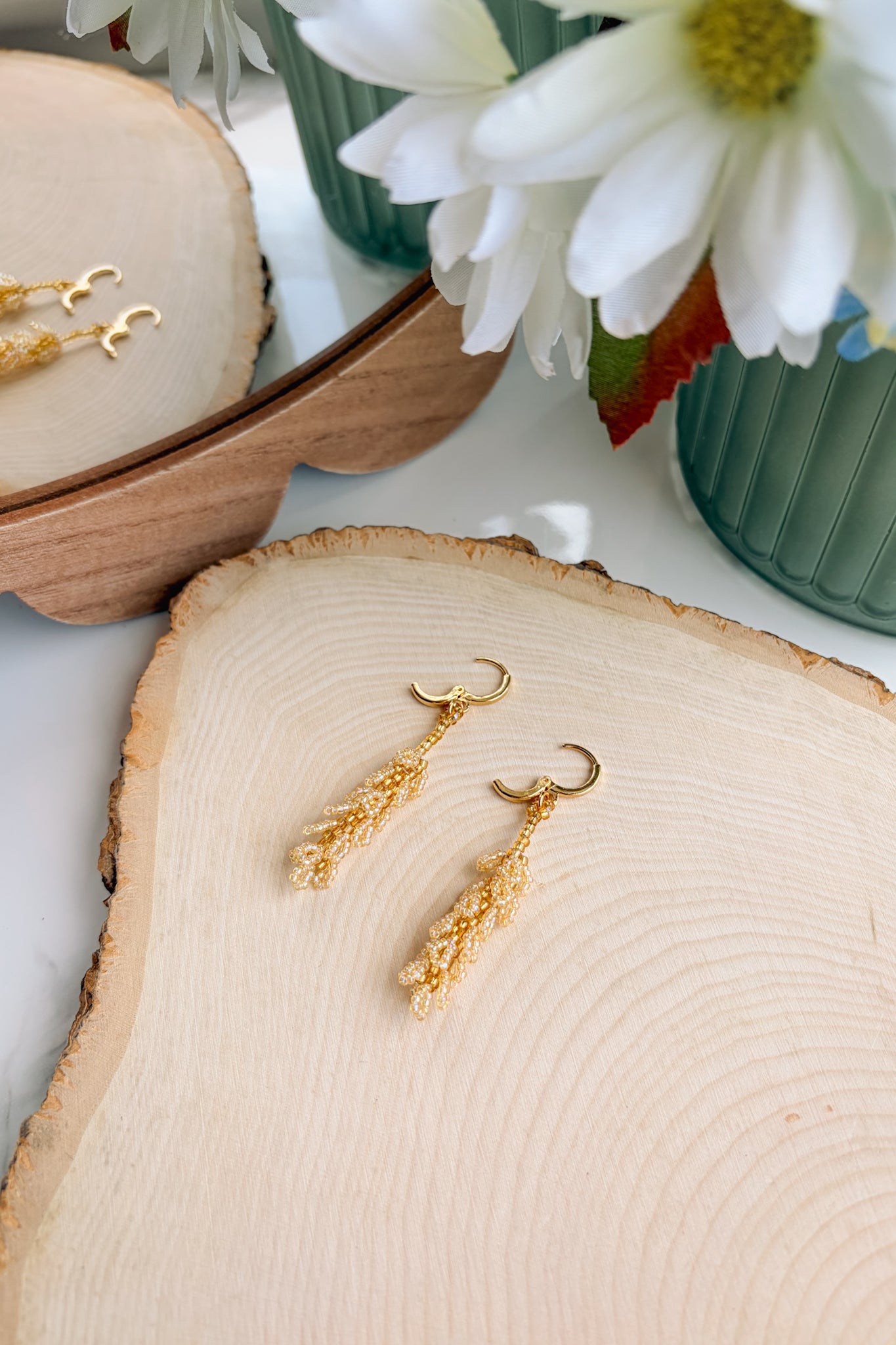 Golden wheat earrings