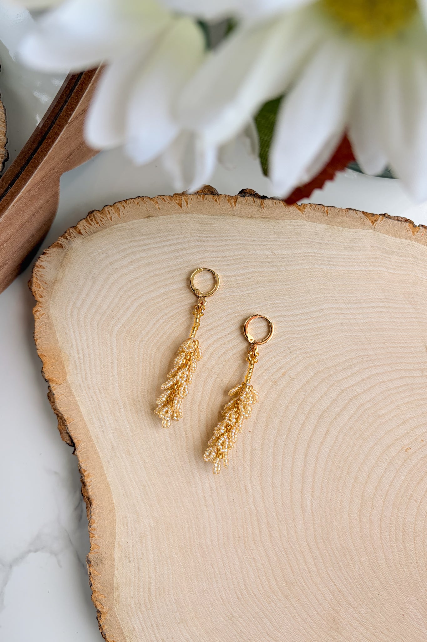 Golden wheat earrings