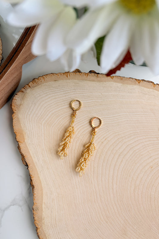 Golden wheat earrings