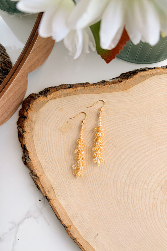 Golden wheat earrings (long)