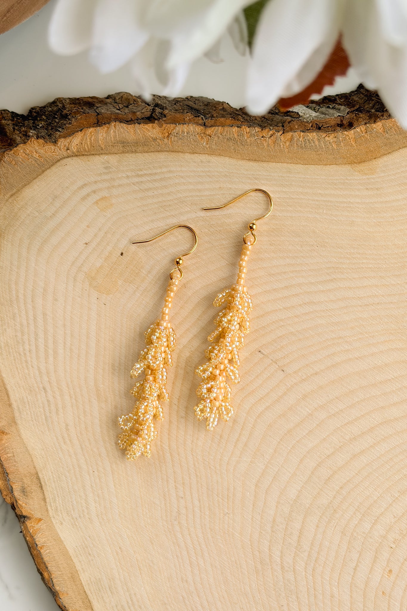 Golden wheat earrings (long)