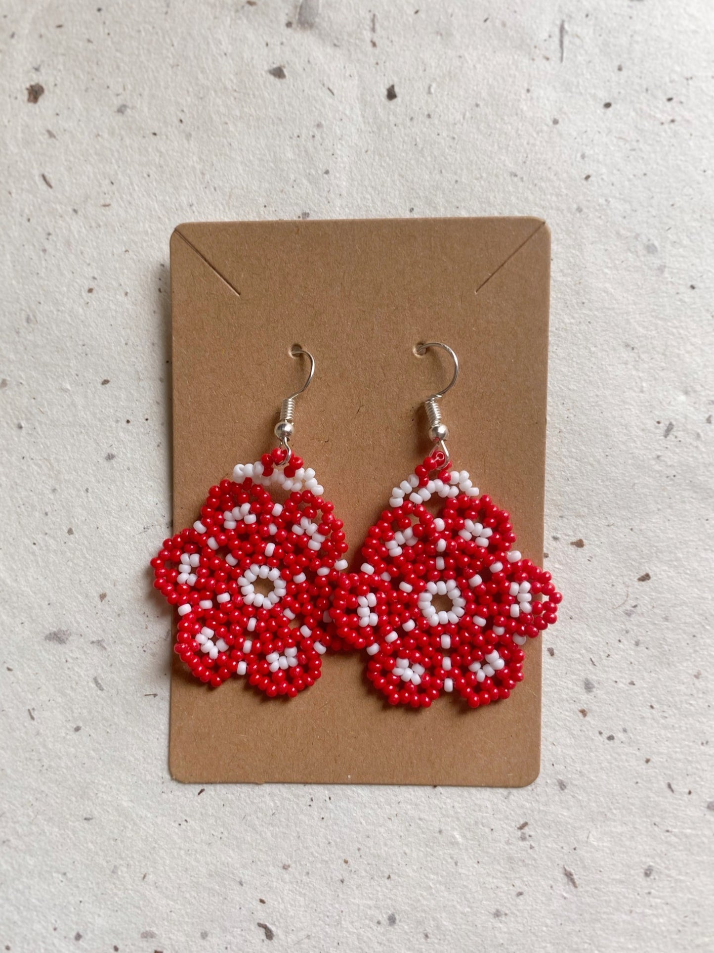 Red + white classic Huichol blooms