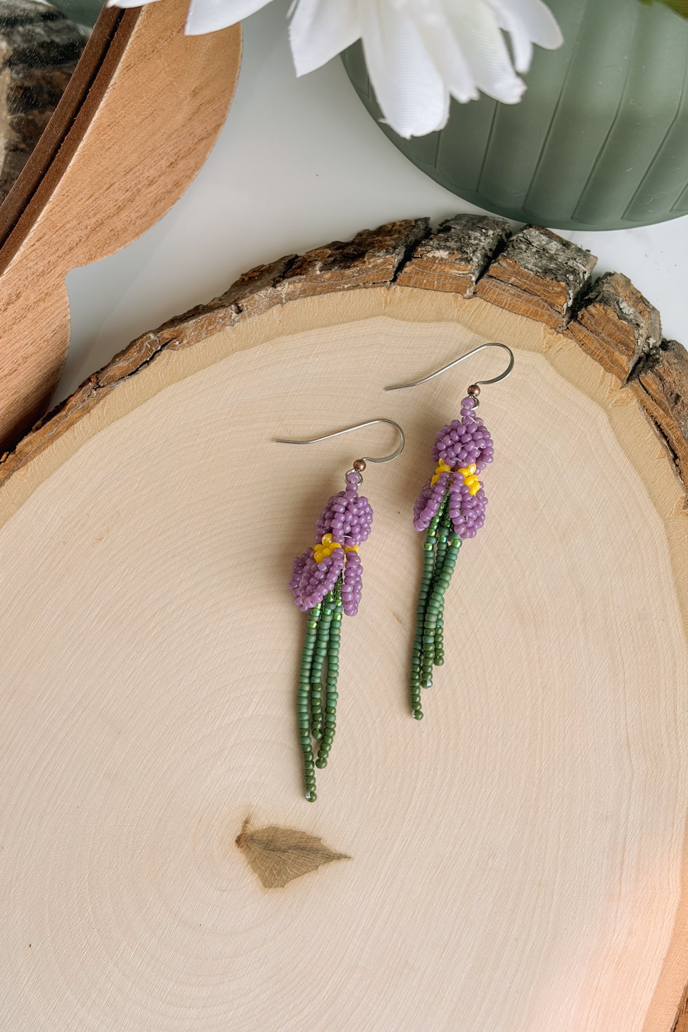 Purple iris stems