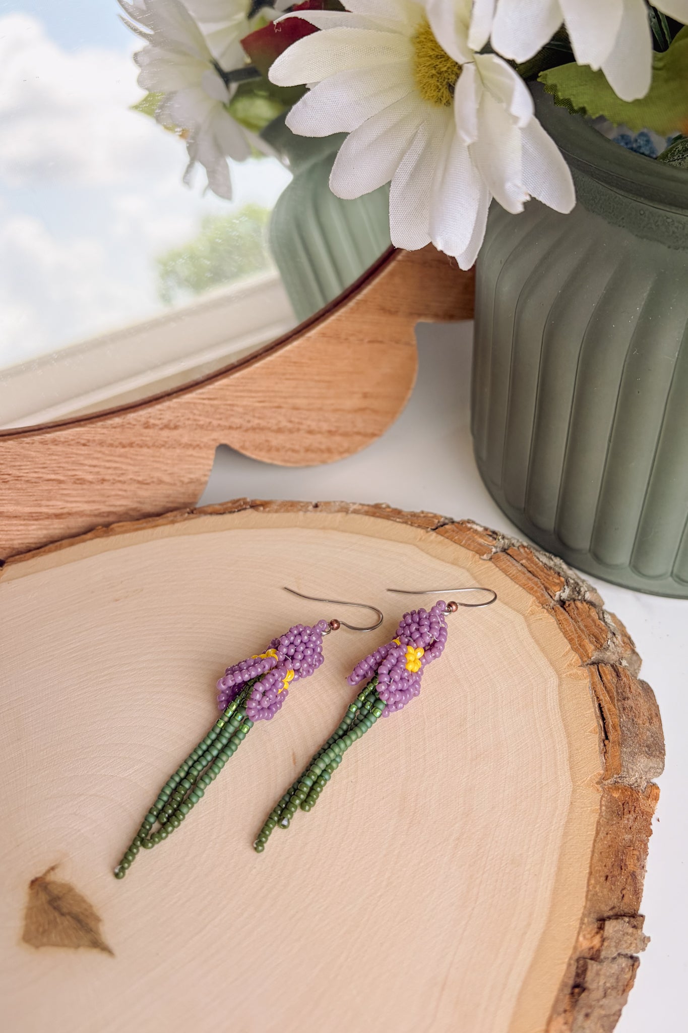Purple iris stems