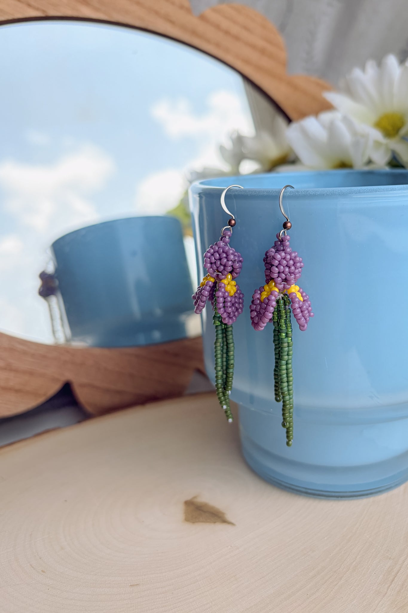 Purple iris stems
