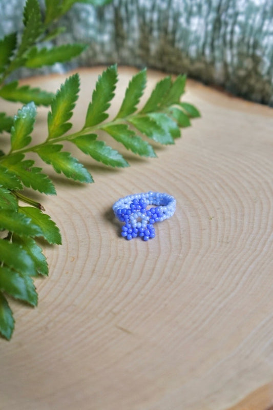 Cornflower cinque ring (light band, size 6)