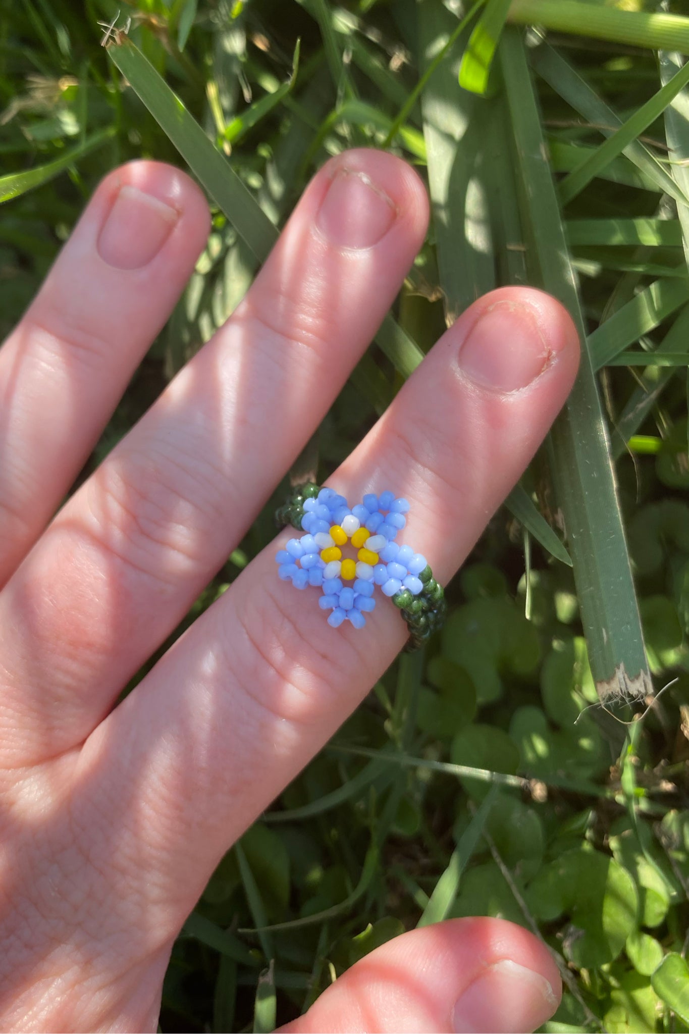Pastel forget-me-not ring (7.5)