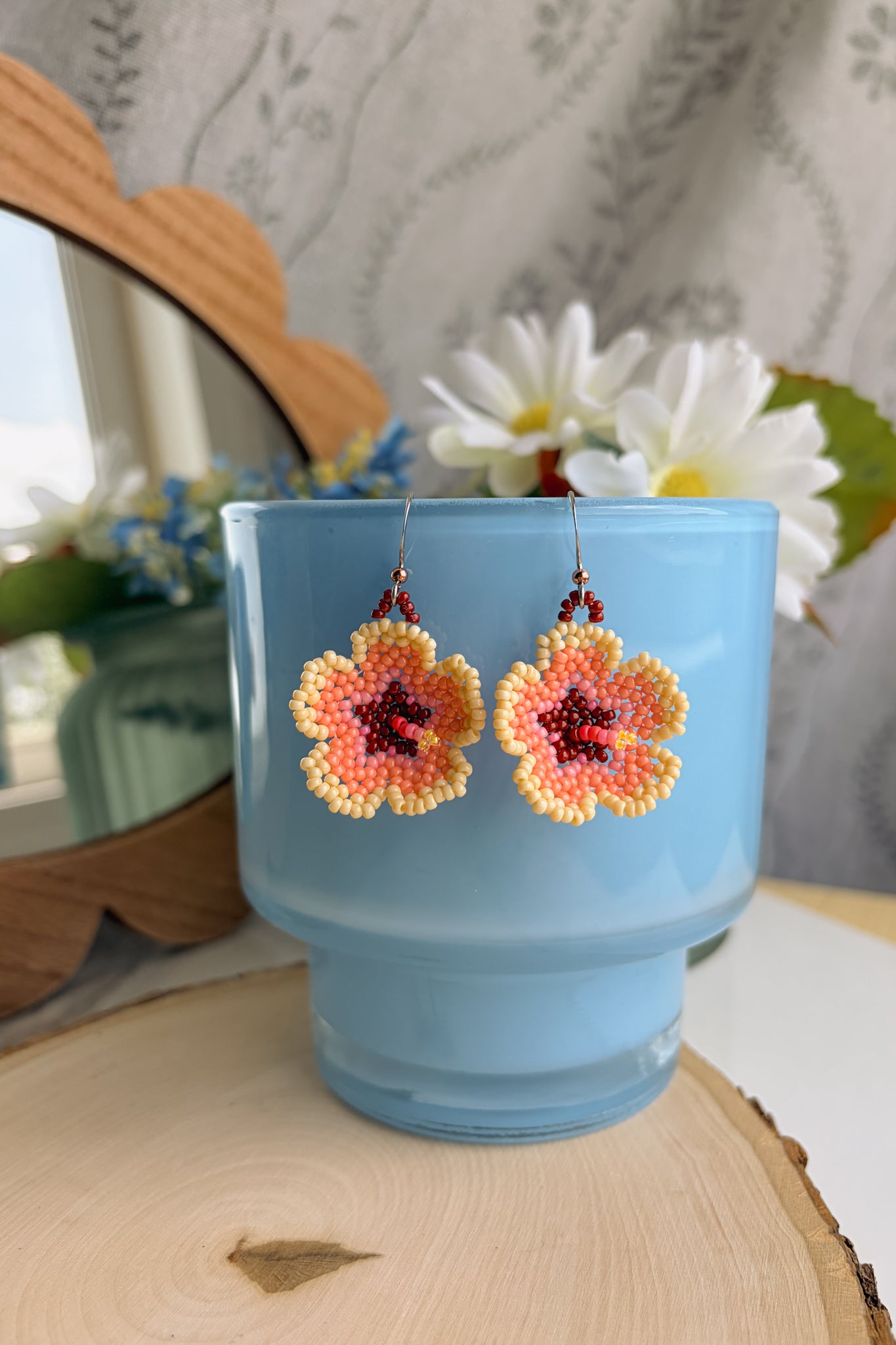 Peachy hibiscus blooms (A)