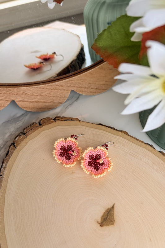 Peachy hibiscus blooms (B)