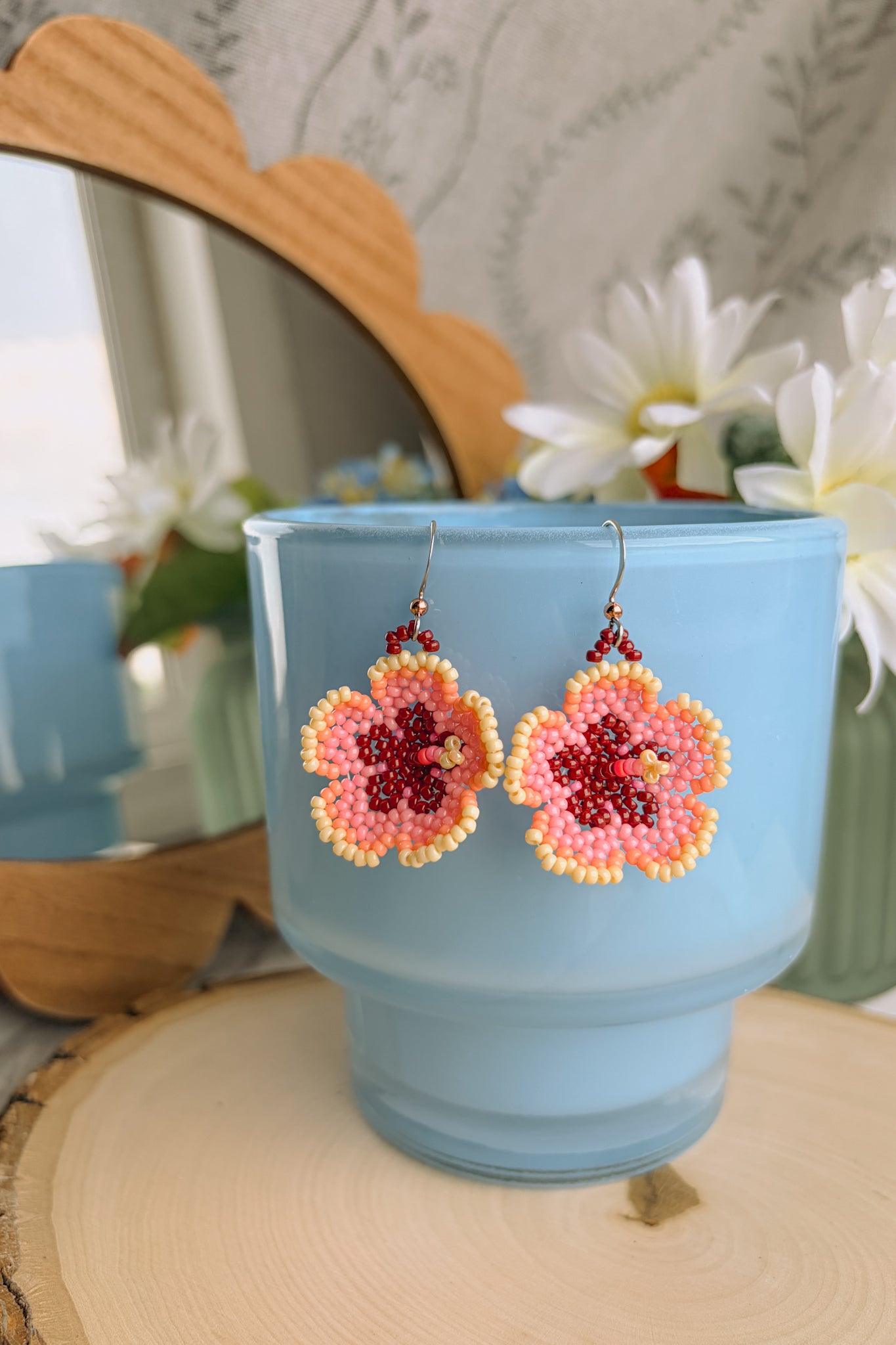 Peachy hibiscus blooms (B)