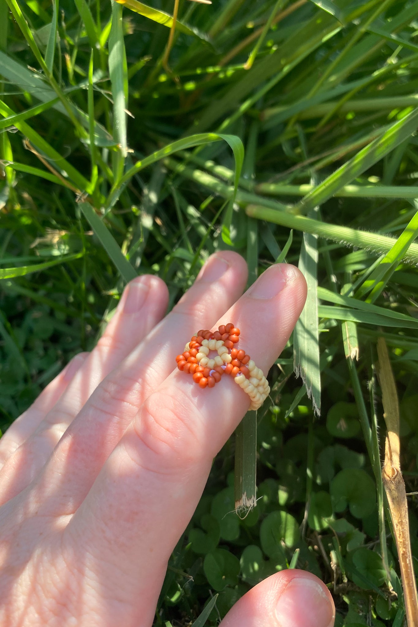 Rust red and wheat cinque ring (6)