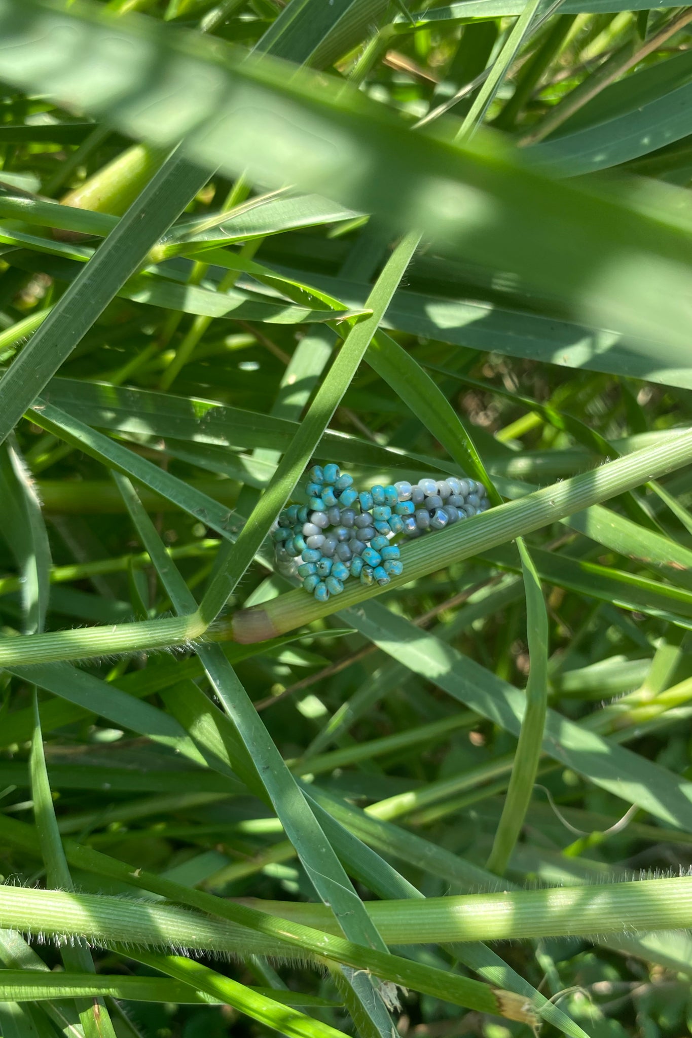 Turquoise and gray cinque ring (9)