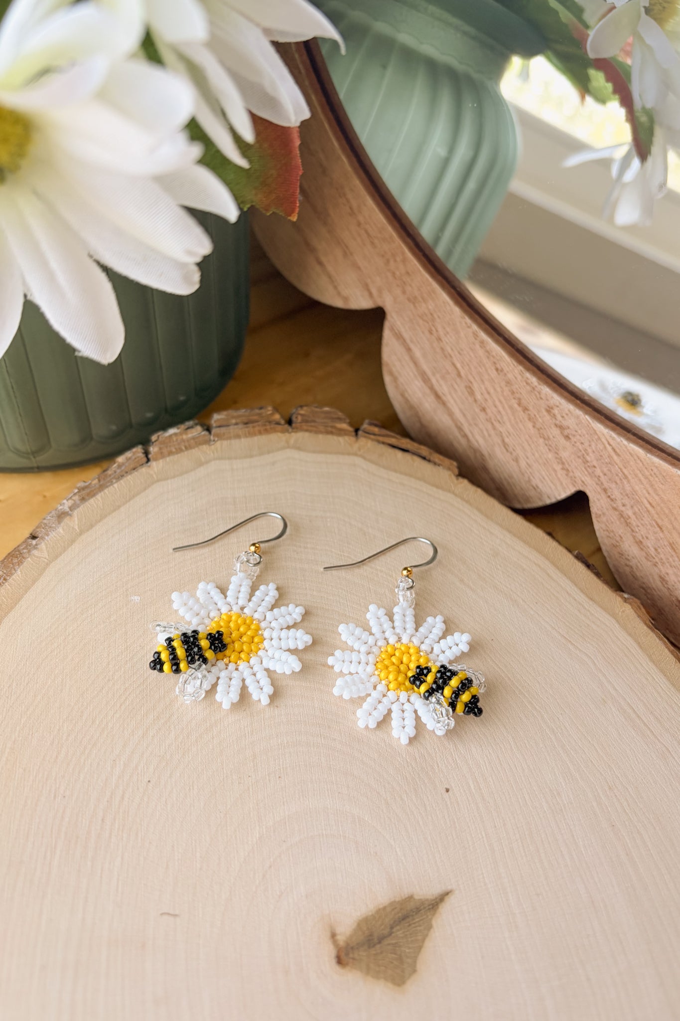 Yellow honeybee daisies